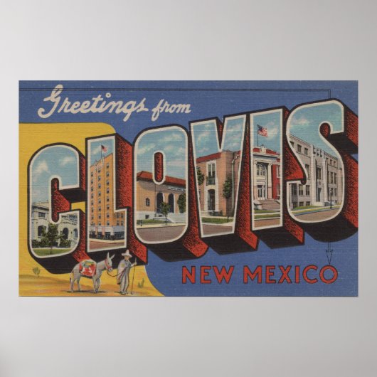Clovis, New Mexico - grote letterscènes Poster (Voorkant)