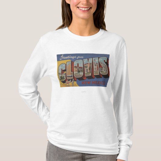Clovis, New Mexico - grote letterscènes T-shirt (Voorkant)
