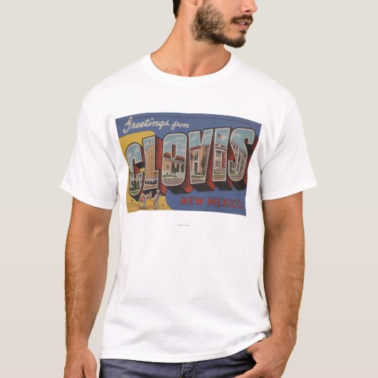 Clovis, New Mexico - grote letterscènes T-shirt (Voorkant)