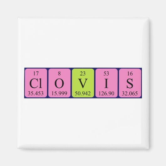 Clovis periodieke table name magnet (Voorkant)