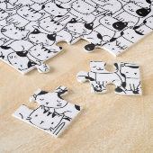 Clowder - Cute Pattern in Black White Legpuzzel (Zijkant)