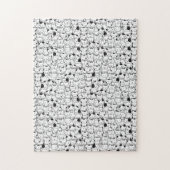 Clowder - Cute Pattern in Black White Legpuzzel (Verticaal)