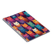 Clowder van kleurrijke katten notitieboek (Rechterzijde)