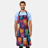 Clowder van kleurrijke katten schort (Gedragen)