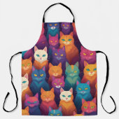 Clowder van kleurrijke katten schort (Voorkant)