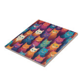 Clowder van kleurrijke katten tegeltje (Zijkant)
