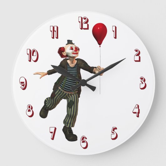 Clown 3 Wall Clock Grote Klok (Voorkant)