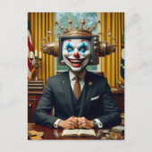 Clown aan het bureau briefkaart (Voorkant)