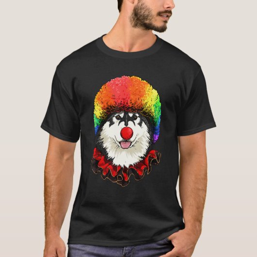 Clown Alaskan Malamute Carnival Circus Staff Husky T-shirt (Voorkant)