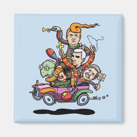 Clown auto 5-19 magneet (Voorkant)