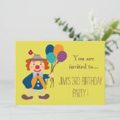 Clown baby of peuter jong kind verjaardagsfeestje kaart (Staand voorkant)