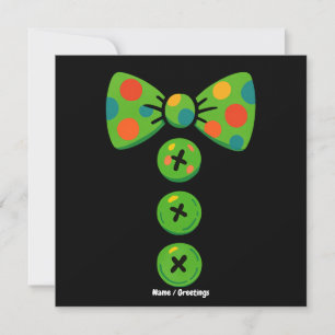 Clown Big Bow Stropdas Halloween Kostuumontwerp Gr Kaart