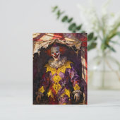 Clown bij de verlaten circus briefkaart (Staand voorkant)