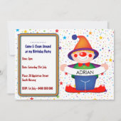 Clown Birthday Invitation Kaart (Voorkant)