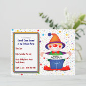 Clown Birthday Invitation Kaart (Staand voorkant)