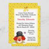 Clown Birthday Party Invitation Kaart (Voorkant / Achterkant)