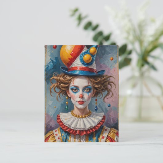 clown briefkaart (Staand voorkant)