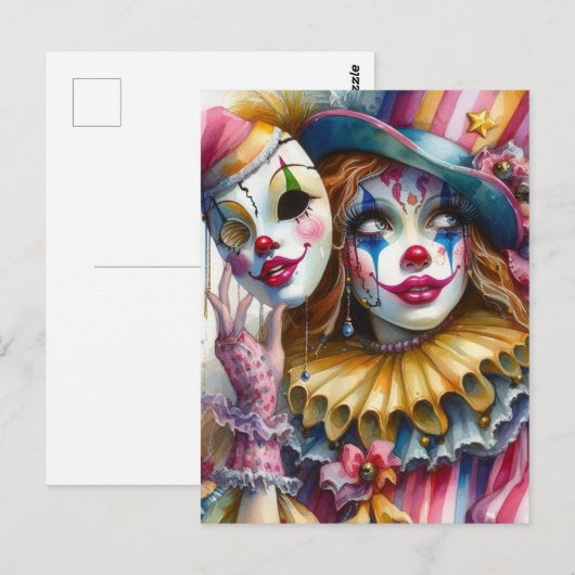 clown briefkaart (Voorkant / Achterkant)