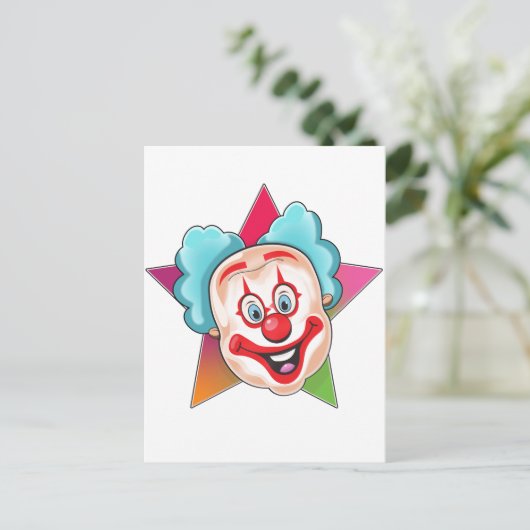 clown briefkaart (Staand voorkant)