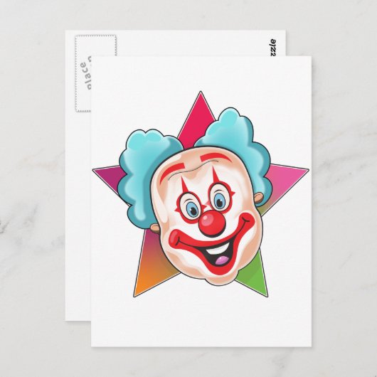 clown briefkaart (Voorkant / Achterkant)