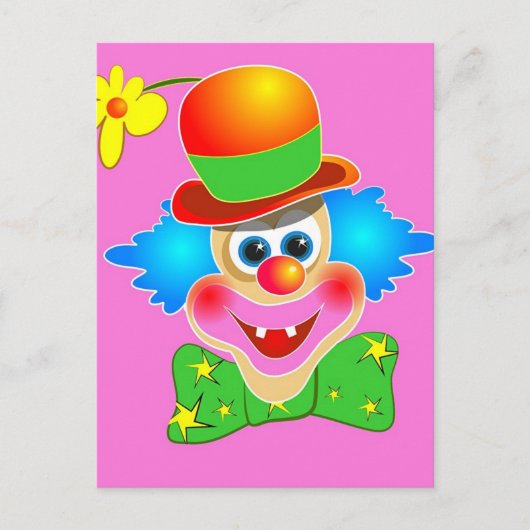 clown briefkaart (Voorkant)