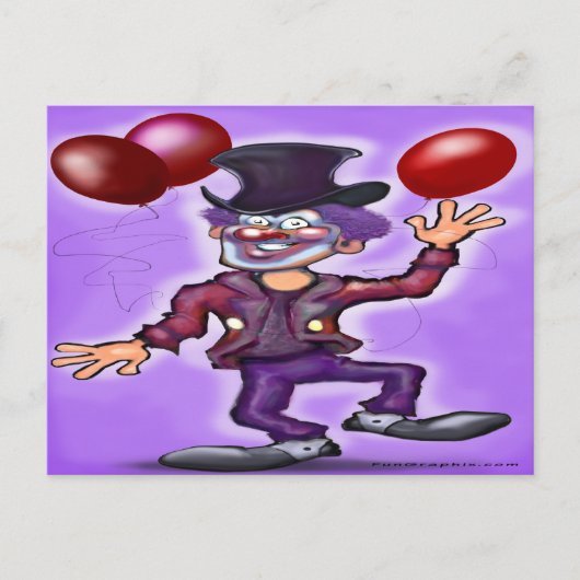 clown briefkaart (Voorkant)