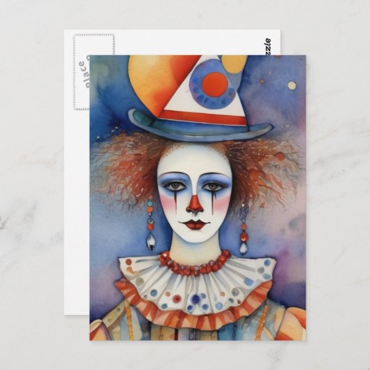clown briefkaart (Voorkant / Achterkant)