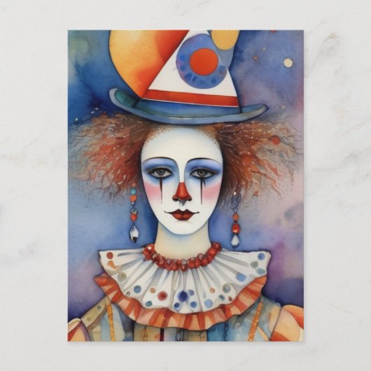 clown briefkaart (Voorkant)