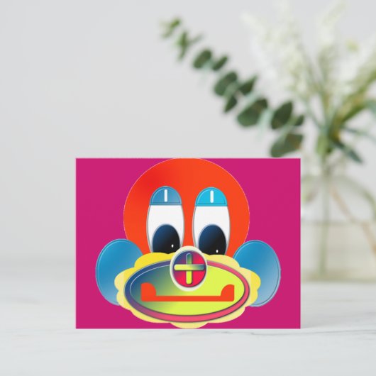 clown briefkaart (Staand voorkant)