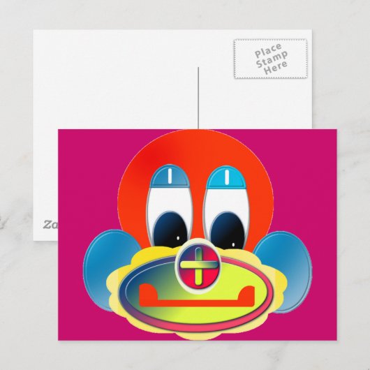 clown briefkaart (Voorkant / Achterkant)