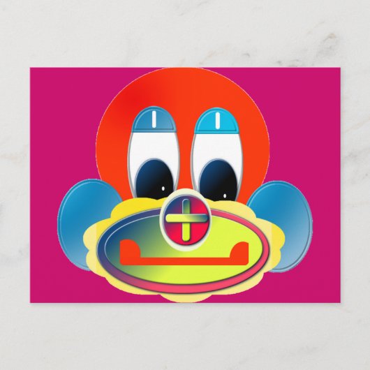clown briefkaart (Voorkant)