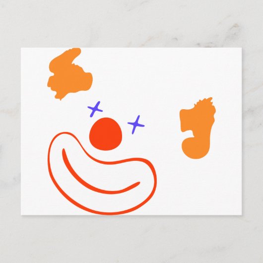 clown briefkaart (Voorkant)