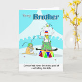 Clown, Broeder Vaderdag Kaart (Gele Bloem)