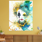 Clown Canvas Print (Insitu (Woonkamer))