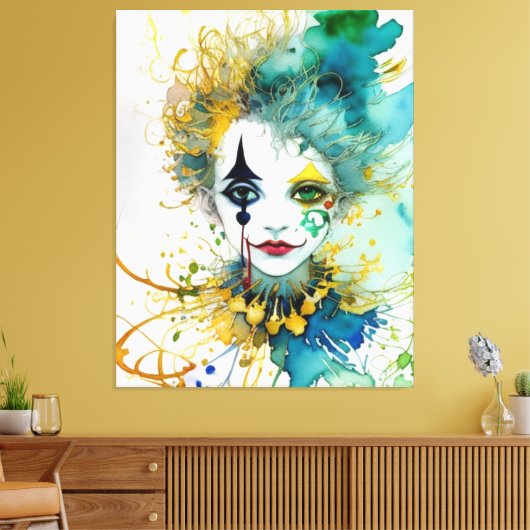 Clown Canvas Print (Insitu (Woonkamer))