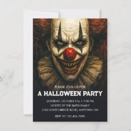 Clown Carnaval van de Schreeuwen Halloween Party Kaart