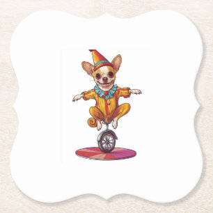 Clown Chihuahua � Grappige Circus Hond Kartonnen Onderzetters