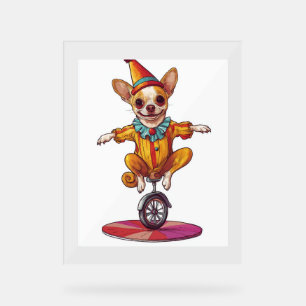 Clown Chihuahua - Grappige Circushond Acryl Bord