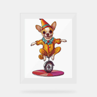 Clown Chihuahua - Grappige Circushond Acryl Bord