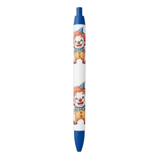 Clown Circus Humor Blauwe Inkt Pen (Voorkant Verticaal)
