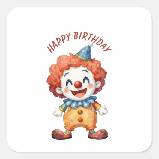 Clown Circus Humor Vierkante Sticker (Voorkant)