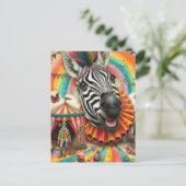Clown Circus Zebra Briefkaart (Staand voorkant)