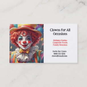Clown Clowns voor verjaardagsfeestjes Visitekaartj Visitekaartje