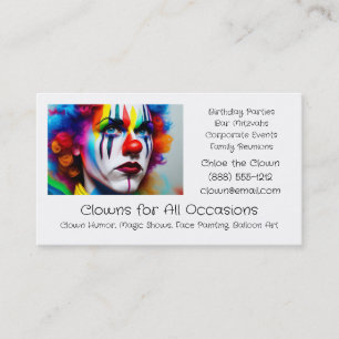 Clown Clowns voor Verjaardagsfeestjes Zakelijke Ka Visitekaartje