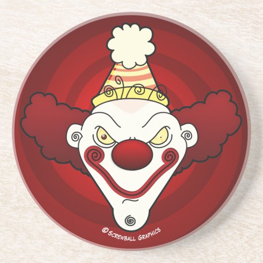 Clown! Coaster Zandsteen Onderzetter (Voorkant)