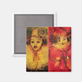 CLOWN COLLECTIE Venetian Masquerade Clowns Magneet (Voorkant / Achterkant)