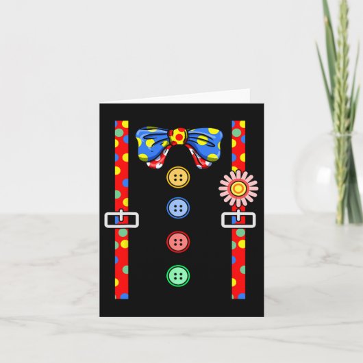 Clown Costume Halloween Kaart (Voorkant)