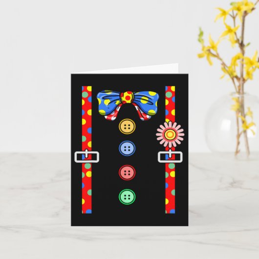 Clown Costume Halloween Kaart (Gele Bloem)