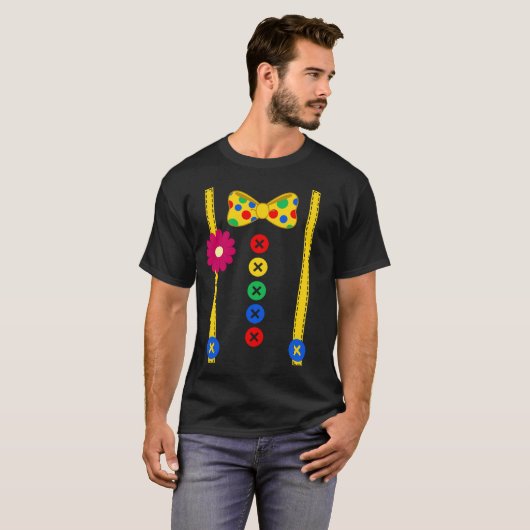 Clown Costume T-Shirt Funny Circus Halloween (Voorkant volledig)