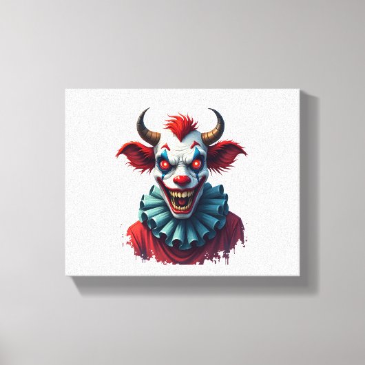 Clown Cow of Terror Canvas Afdruk (Voorkant)